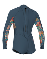 The O'Neill Girls Bahia 2/1mm Back Zip Spring Wetsuit in Copenblue, Painted Tropics & Copenblue