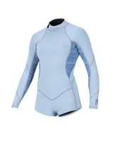 Girls Bahia 2/1mm Back Zip Spring Wetsuit in Chambray Blue, Surf Abstract & Chambray Blue