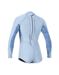 Girls Bahia 2/1mm Back Zip Spring Wetsuit in Chambray Blue, Surf Abstract & Chambray Blue