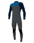 The O'Neill Boys Hammer 3/2mm Chest Zip Wetsuit in Graphite, Abyss & Ocean