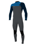 The O'Neill Boys Hammer 3/2mm Chest Zip Wetsuit in Graphite, Abyss & Ocean