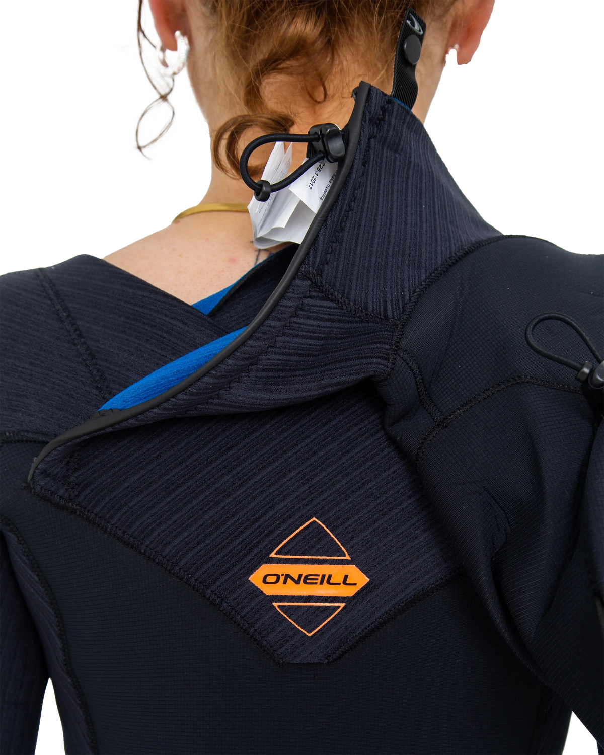 The O'Neill Womens Womens HyperFreak 5/4mm+ Hooded Chest Zip Wetsuit in Black