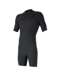 The O'Neill Mens HyperFreak 2mm Chest Zip Shorty Wetsuit in Tempered Steel & Graphite