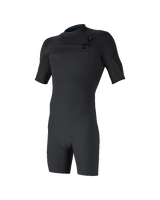 The O'Neill Mens HyperFreak 2mm Chest Zip Shorty Wetsuit in Tempered Steel & Graphite