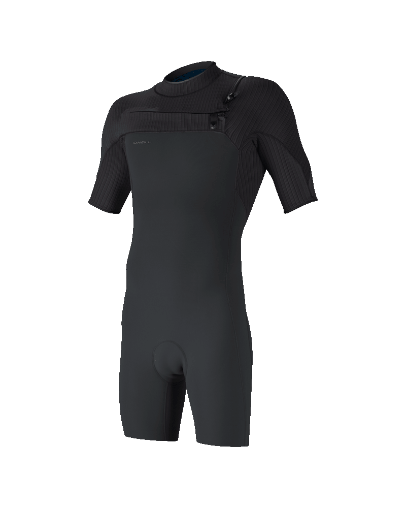 The O'Neill Mens HyperFreak 2mm Chest Zip Shorty Wetsuit in Tempered Steel & Graphite
