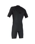 The O'Neill Mens HyperFreak 2mm Chest Zip Shorty Wetsuit in Tempered Steel & Graphite