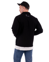 Embroidered Canvas Chore Jacket in Black