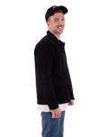 Embroidered Canvas Chore Jacket in Black