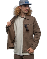 The Salt Water Seeker Mens Canvas Jacket in Walnut