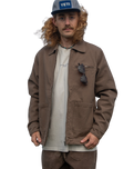 The Salt Water Seeker Mens Canvas Jacket in Walnut