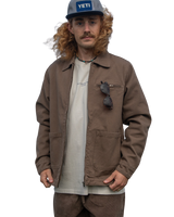The Salt Water Seeker Mens Canvas Jacket in Walnut
