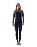 The O'Neill Womens Blueprint 5/4mm+ Chest Zip Wetsuit in Black & Shade