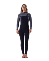The O'Neill Womens Blueprint 5/4mm+ Chest Zip Wetsuit in Black & Shade