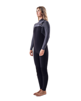 The O'Neill Womens Blueprint 5/4mm+ Chest Zip Wetsuit in Black & Shade