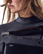 The O'Neill Womens Blueprint 5/4mm+ Chest Zip Wetsuit in Black & Shade