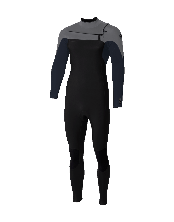 The O'Neill Mens Epic 3/2mm Chest Zip Wetsuit in Black, Slate & Smoke