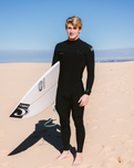 Epic 4/3mm Chest Zip Wetsuit in Black, Black & Black