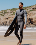 Epic 5/4mm Chest Zip Wetsuit in Tempered Steel, Smoke & Graphite