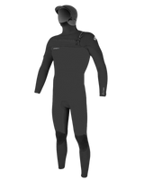 Epic 6/4mm Hooded Chest Zip Wetsuit in Black, Black & Black