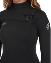Epic 3/2mm Chest Zip Wetsuit in Black & Black