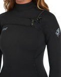 Epic 3/2mm Chest Zip Wetsuit in Black & Black
