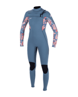 Epic 4/3mm Chest Zip Wetsuit in Copen Blue, Painted Tropics & Copen Blue