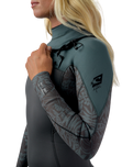 The O'Neill Womens Epic 4/3mm Chest Zip Wetsuit in Tempered Steel, Shaded Island Sky & Shade
