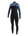 Epic 5/4mm Chest Zip Wetsuit in Black, Stormy Palm & Faded Denim