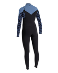 Epic 5/4mm Chest Zip Wetsuit in Black, Stormy Palm & Faded Denim