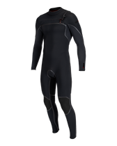 The O'Neill Mens Hyperfreak Fire 5/4mm+ Chest Zip Wetsuit in Black & Black