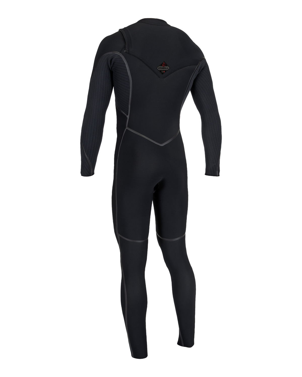 The O'Neill Mens Hyperfreak Fire 5/4mm+ Chest Zip Wetsuit in Black & Black