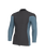 The O'Neill Mens HyperFreak Skins Long Sleeve Rash Vest in Tempered Steel & Blue Fusion