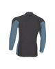 The O'Neill Mens HyperFreak Skins Long Sleeve Rash Vest in Tempered Steel & Blue Fusion