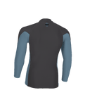 The O'Neill Mens HyperFreak Skins Long Sleeve Rash Vest in Tempered Steel & Blue Fusion
