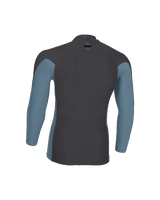 The O'Neill Mens HyperFreak Skins Long Sleeve Rash Vest in Tempered Steel & Blue Fusion