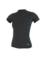 The O'Neill Womens HyperFreak Skins Rash Vest in Tempered Steel & Shaded Island Sky