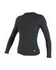 The O'Neill Womens HyperFreak Skins Long Sleeve Rash Vest in Tempered Steel & Blue