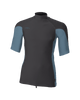 The O'Neill Mens HyperFreak Skins Turtleneck Rash Vest in Tempered Steel & Blue Fusion