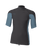 The O'Neill Mens HyperFreak Skins Turtleneck Rash Vest in Tempered Steel & Blue Fusion