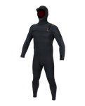 Hyperfreak Fire 5/4+ Hooded Chest Zip Wetsuit in Black & Black