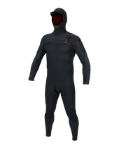 Hyperfreak Fire 5/4+ Hooded Chest Zip Wetsuit in Black & Black