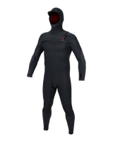 Hyperfreak Fire 5/4+ Hooded Chest Zip Wetsuit in Black & Black