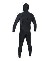 Hyperfreak Fire 5/4+ Hooded Chest Zip Wetsuit in Black & Black