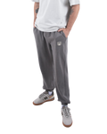 Embroidered Joggers in Faded Grey