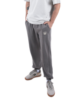 Embroidered Joggers in Faded Grey