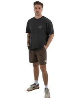 Embroidered Cord Shorts in Walnut