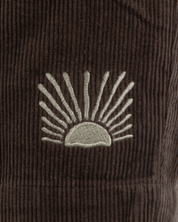 Embroidered Cord Shorts in Walnut