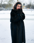 Big Fur Earmuffs in Print Brown