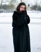 Big Fur Earmuffs in Print Brown