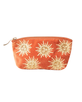 The Elizabeth Scarlett Womens Sun Goddess Velvet Coin Purse in Rust